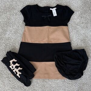 Stylish Black and Tan Kids Dress Set